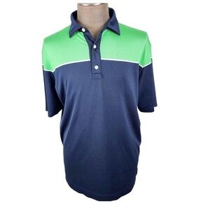 FOOTJOY FJ Green/Blue Colorblock Mens Performance Golf Polo Shirt Size XL